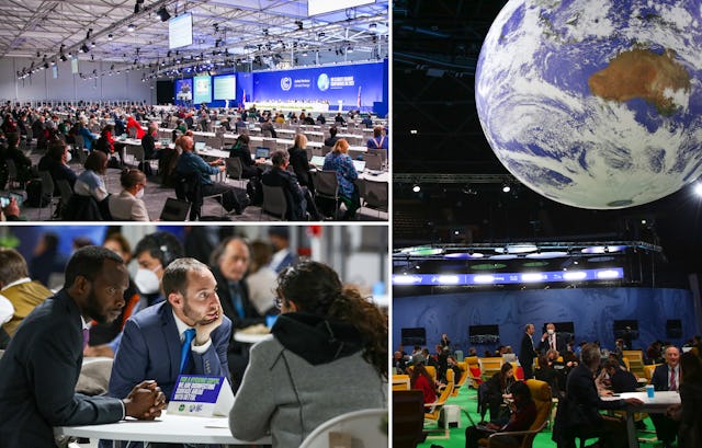 Representatives of the BIC (bottom left) at COP26. (Credit: Kiara Worth)