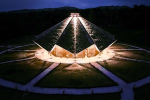 Aerial view of the Bahá’í House of Worship in Tanna.