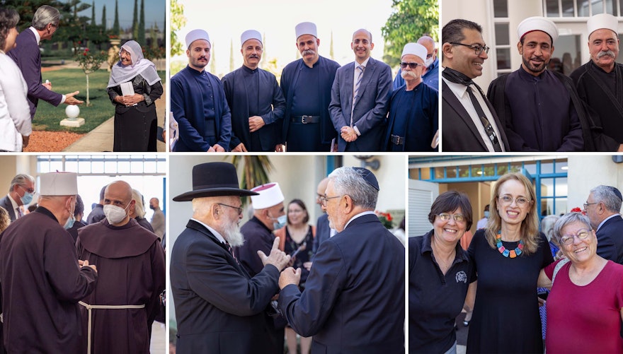 A diverse group of attendees were welcomed by representatives of the Bahá’í International Community at the reception honoring the life of ‘Abdu’l-Bahá and His lasting impact on the region.