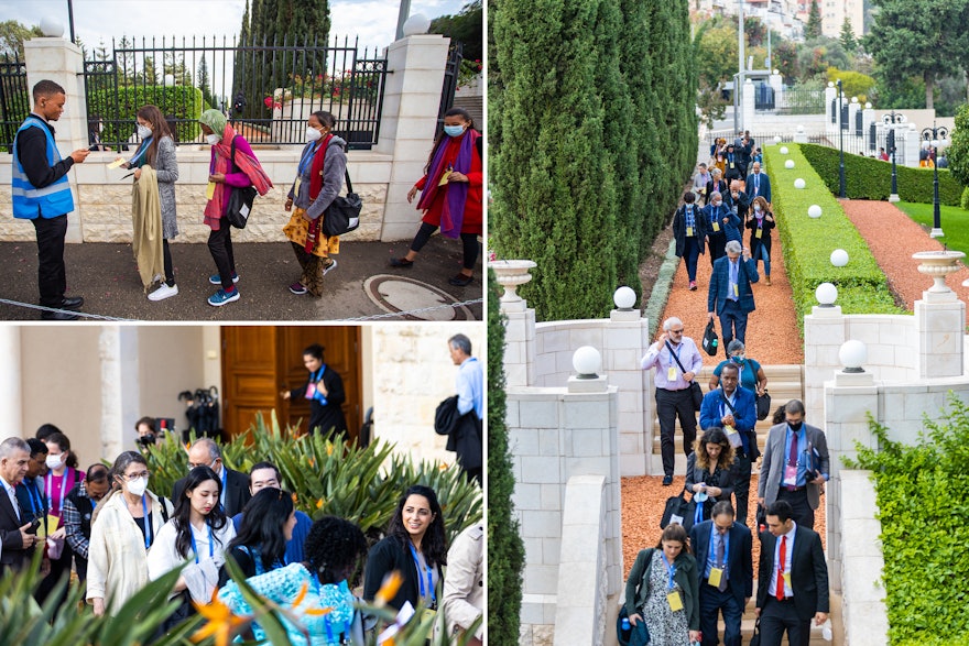 With their hearts and thoughts turned toward ‘Abdu’l-Bahá, the representatives have arrived in the Holy Land from every corner of the world to honor Him in the very land where He passed away.