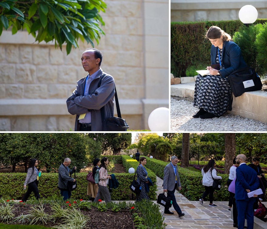 Los asistentes tienen la oportunidad de pasar unos momentos de sosiego en oración y meditación en el entorno apacible de los jardines de este Lugar Sagrado.