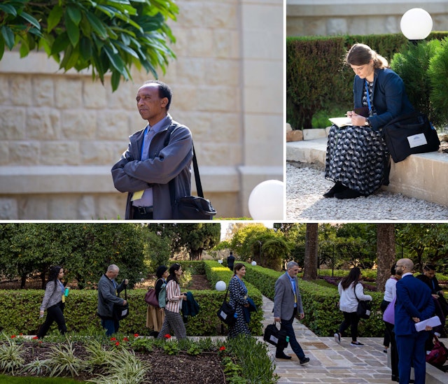 Attendees have the opportunity to spend quiet moments in prayer and contemplation in the serene environs of the gardens at this Holy Place.