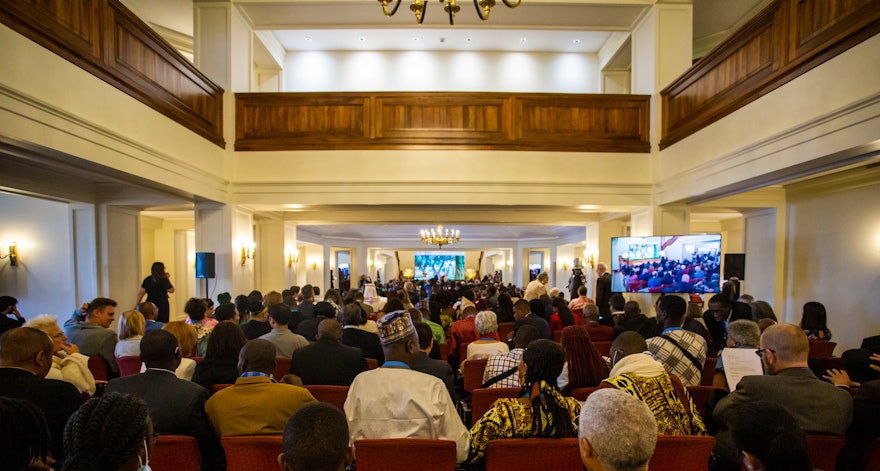 Inside the concourse hall, moments before the program began.