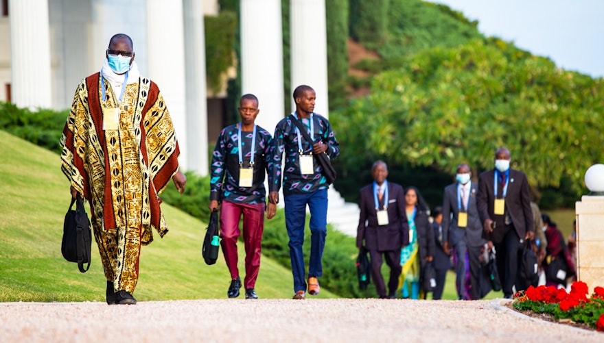 Pictured here are participants walking past the Centre for the Study of the Texts, on their way to the formal program.