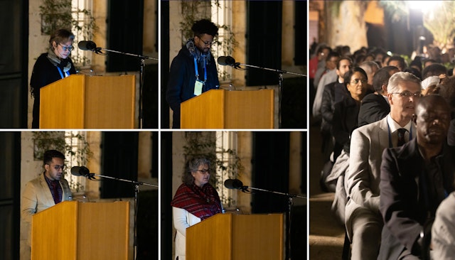 The program included prayers and passages from the Bahá’í writings spoken in a number of languages including Arabic, English, French, and Hindi.