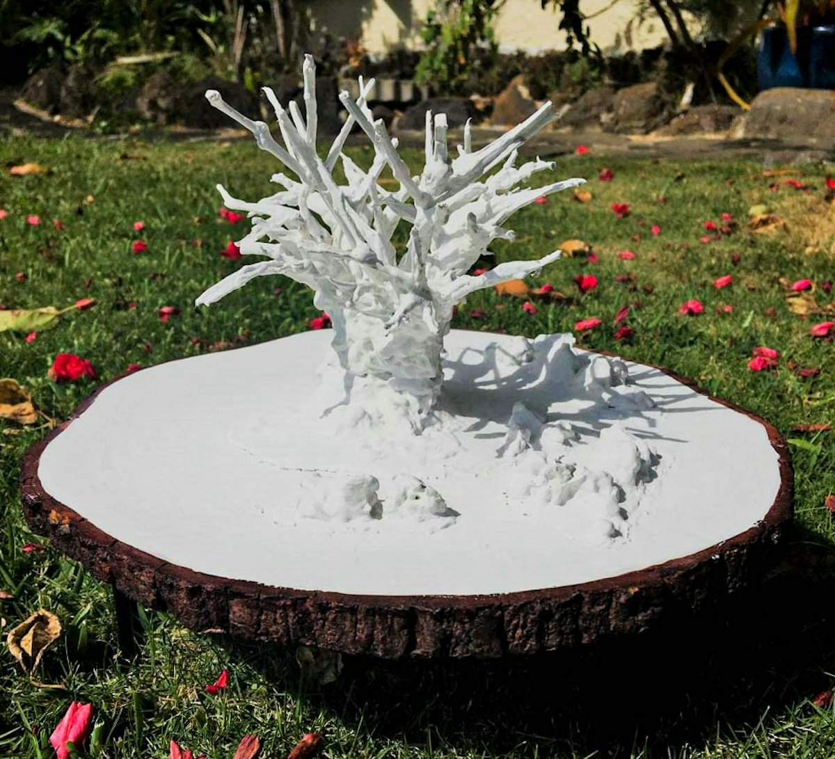 A sculpture made by an artist in Guam, Mariana Islands, inspired by the following passage from a talk given by ‘Abdu’l-Bahá: “The reality of man is his thought.”