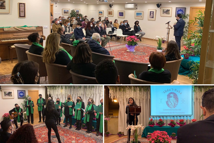 یک گردهمایی صدمین سالگرد درگذشت حضرت عبدالبهاء در اسپانیا شامل سخنرانی در مورد زندگی حضرت عبدالبهاء و اجرای یک گروه کُر محلی بود.