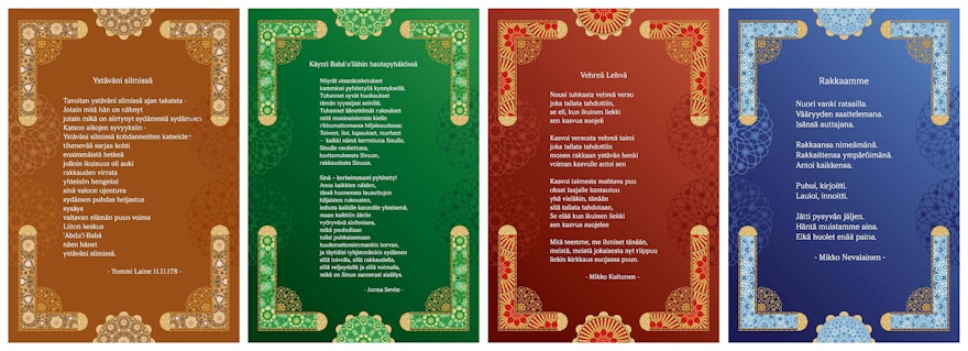 Poems composed in Finnish that were inspired by reflections on the life of ‘Abdu’l-Bahá.