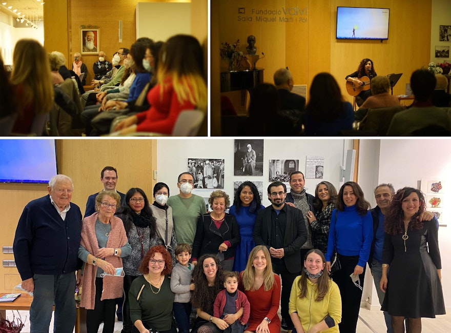 Participants at a gathering in Spain, where prayers and writings of ‘Abdu’l-Bahá were put to music.