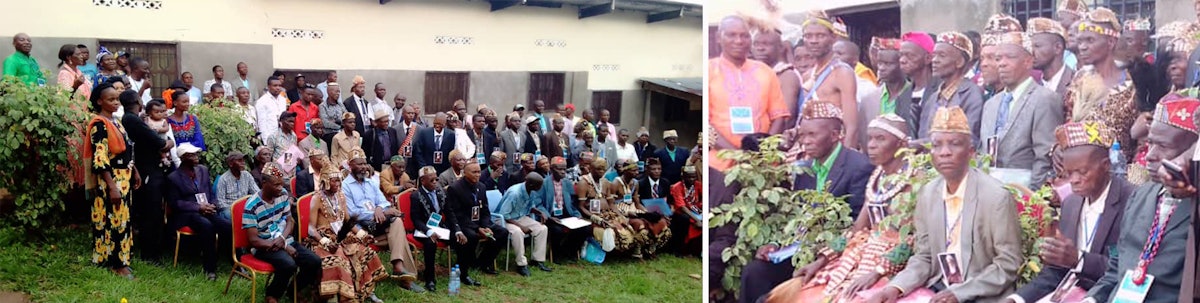 Seen here are traditional chiefs in the Democratic Republic of the Congo at two different gatherings commemorating the centenary. Other gatherings of chiefs also took place in other parts of the country.
