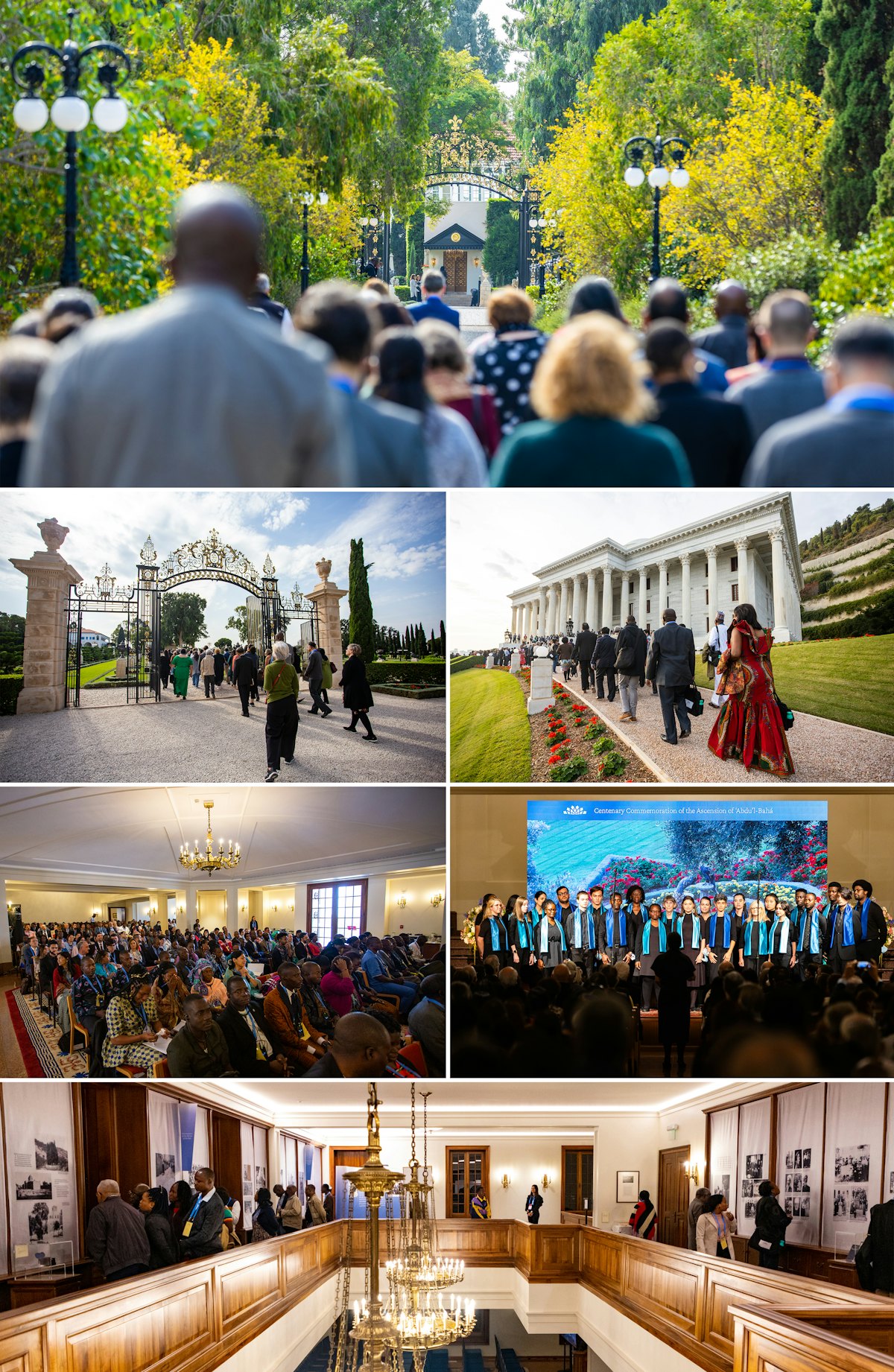 Representantes de comunidades bahá’ís de naciones y regiones de todo el mundo llegaron a Haifa para una reunión histórica en el Centro Mundial Bahá’í para conmemorar la ascensión de ‘Abdu’l-Bahá.