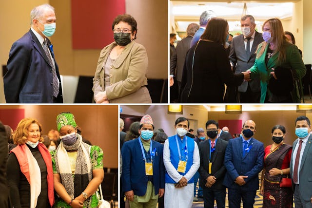 Attendees at the gathering included diplomatic staff representing many different countries, seen here with some of the members of the Continental Boards of Counsellors.