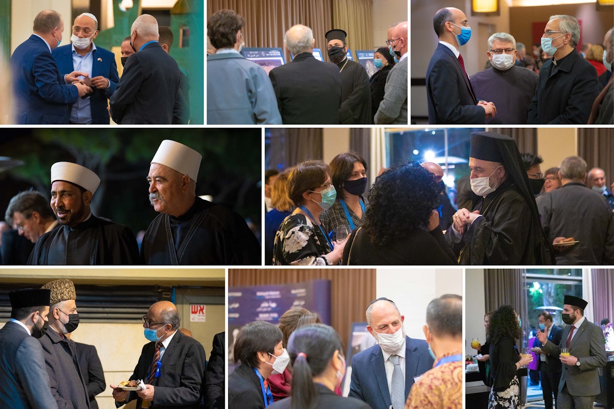 Dirigentes de comunidades religiosas —judía, musulmana, cristiana y drusa— participaron en la recepción.