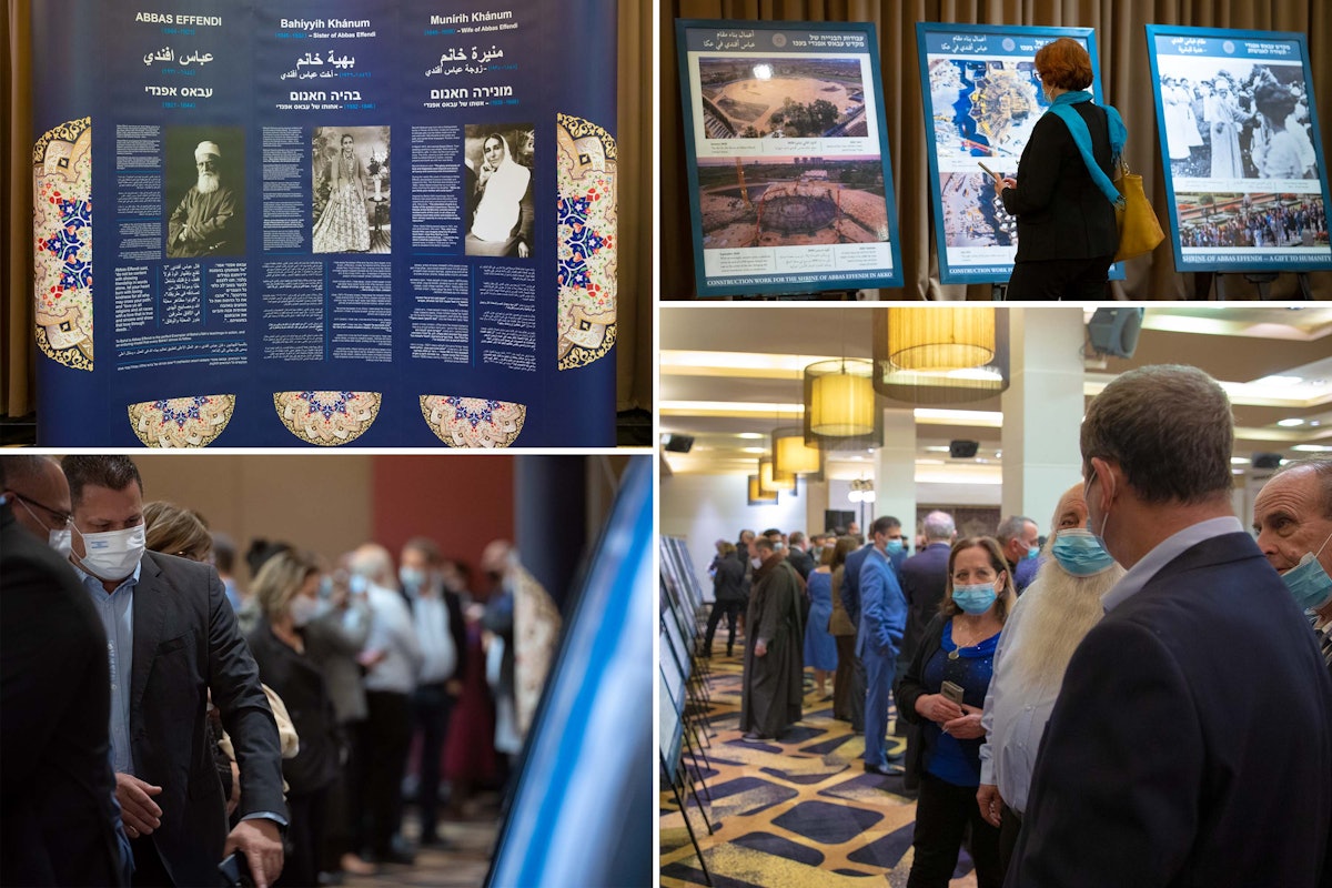 Los invitados tuvieron ocasión de contemplar una exposición sobre la aportación de ‘Abdu’l-Bahá al desarrollo de la comunidad bahá’í y sobre Sus incansables esfuerzos por promover la unidad de la humanidad.