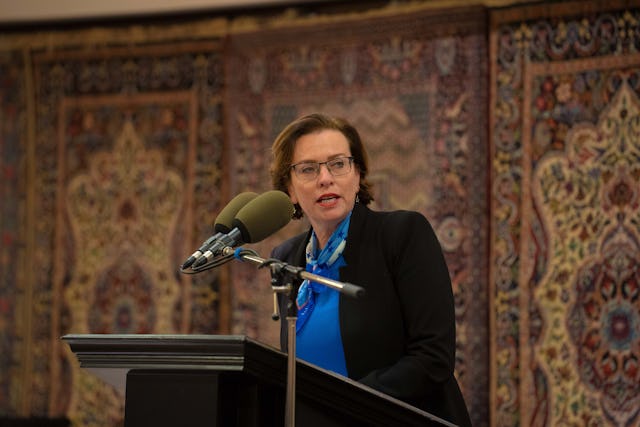 Mayor of Haifa Einat Kalisch-Rotem spoke at the gathering about the city’s connection to ‘Abdu’l-Bahá.