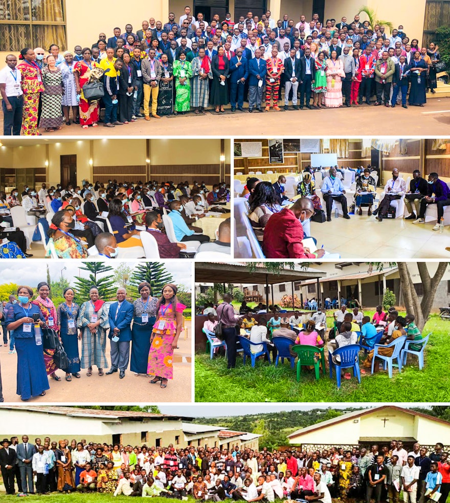 Seen here are several different gatherings that have been held throughout the Democratic Republic of the Congo in recent weeks among members of local, regional, and national Bahá’í institutions to prepare for the many conferences that will be held in that country over the coming months.