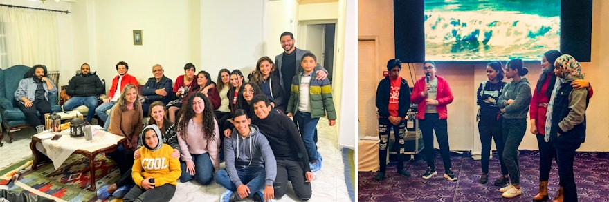 A major theme at the conferences in Egypt has been the important role that youth and children can play in contributing to social transformation. Seen here are some of the young attendees at recent gatherings.