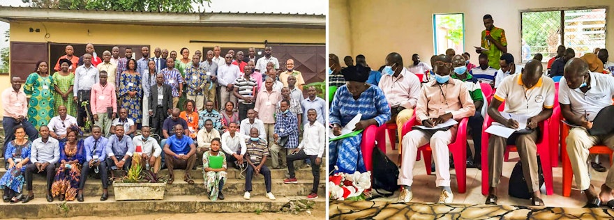 Pictured here are members of Bahá’í institutions at a gathering in Brazzaville, the Congo Republic.