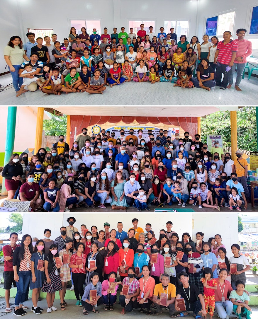 En la imagen, reuniones en Palawan, Midwest y Mindanao en Filipinas.