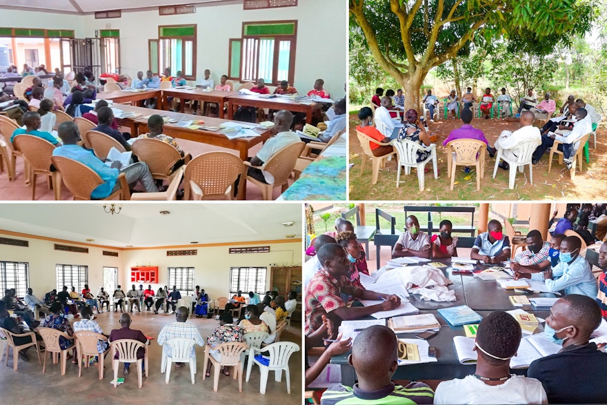 Here are gatherings in central and eastern Uganda, which brought together representatives from various Bahá’í institutions who shared experiences from related to the material and spiritual advancement of their communities.