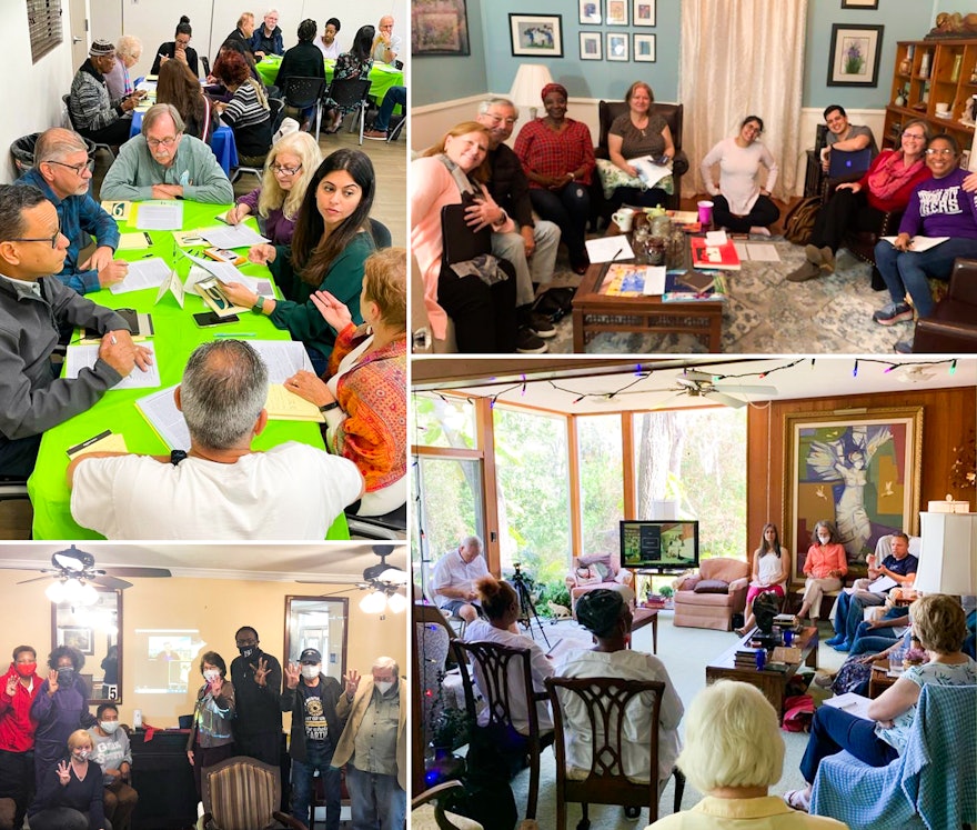 En la imagen, una serie de reuniones en los Estados Unidos: en Florida, Alabama y Mississippi. Los participantes en esas conferencias han reflexionado sobre la experiencia de la comunidad bahá’í a la hora de contribuir a la armonía racial en el último siglo.