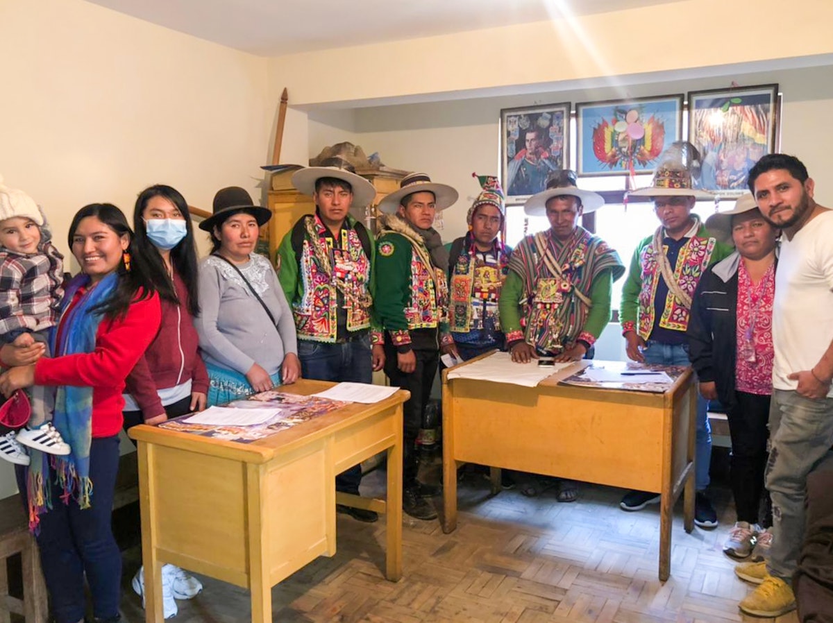 A local gathering in the Cala Cala region of Bolivia brought together local authorities from the indigenous population to discuss an upcoming conference that will be held in this region. In attendance were chiefs representing multiple Ayllus–a family clan structure common throughout the Andes.