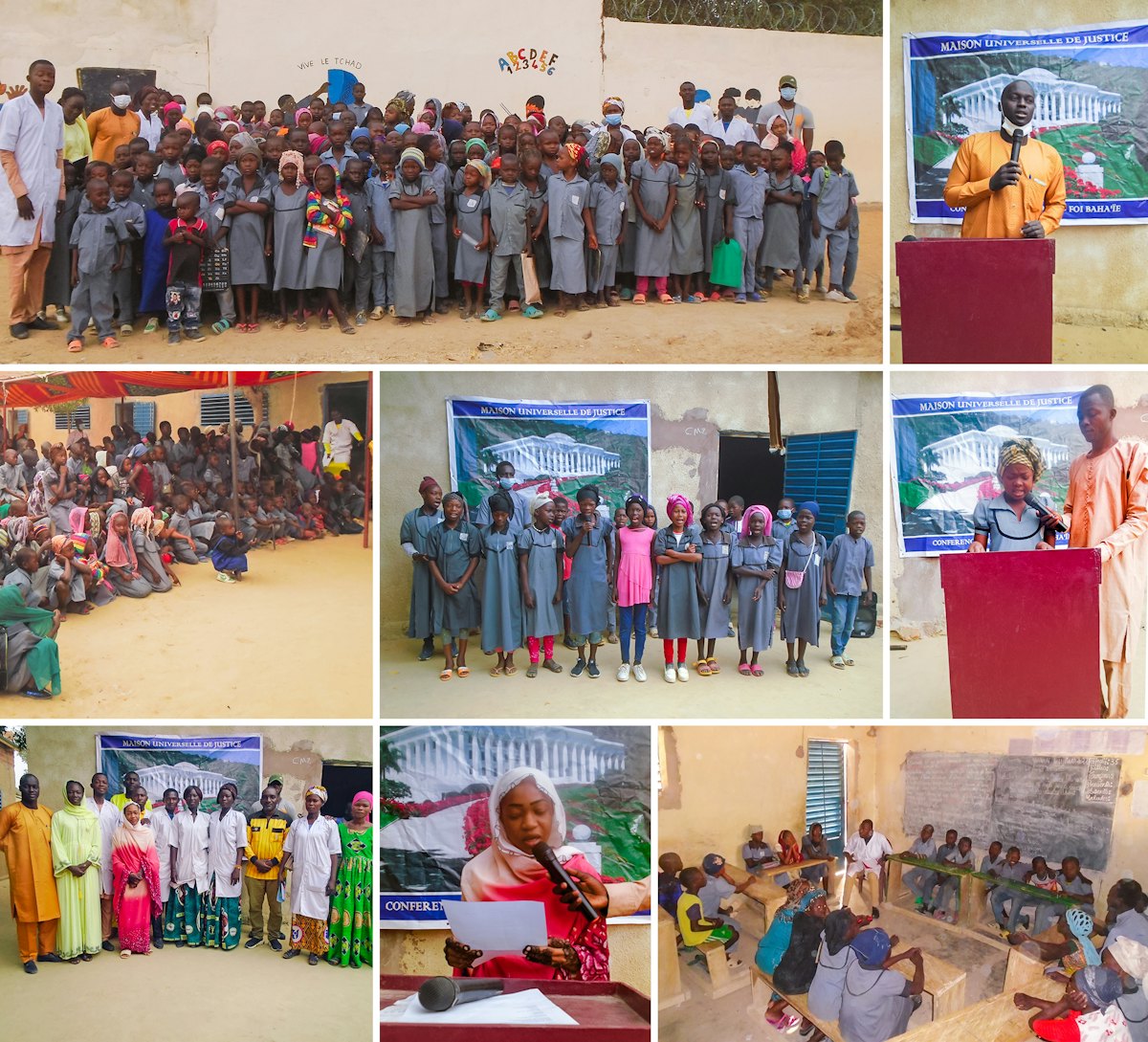 En la imagen, una conferencia en la escuela Mashiyyat en Chad, en la que los mismos principios que se vieron en las conferencias mundiales fueron analizados por parte de los estudiantes y del profesorado asistente.