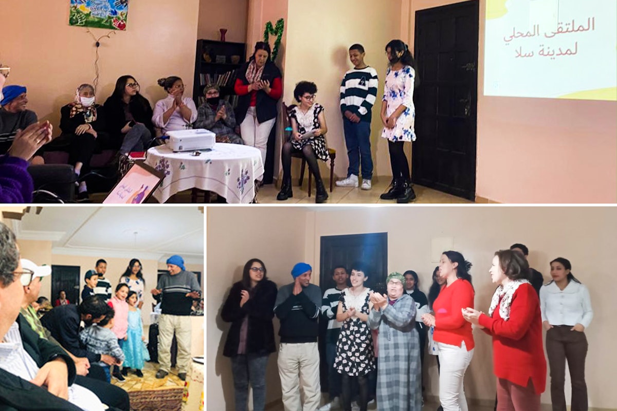 کودکان، جوانان و بزرگسالان در کنفرانسی در مراکش آثار هنری در ارتباط با مفاهیم یگانگی نوع بشر و پیشرفت اجتماعی خلق کردند.
