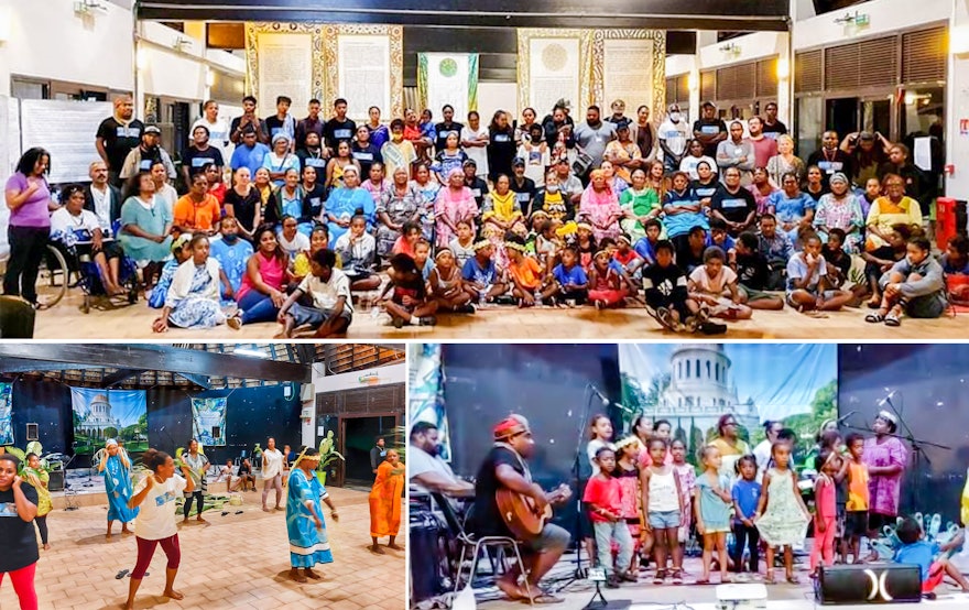 Conférence à Nouméa, en Nouvelle-Calédonie, qui a réuni des participants de différentes régions et a proposé des danses et des chants traditionnels.