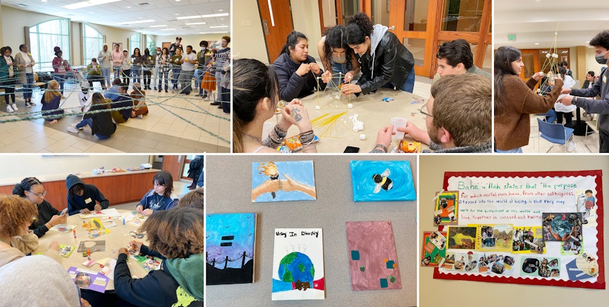 Pictured here are participants at a regional youth conference in Tennessee, United States. The gathering concluded with the youth consulting about how they can organize another larger conference in their locality in order to welcome more of their peers to participate in community-building activities aimed at fostering a culture of peace.