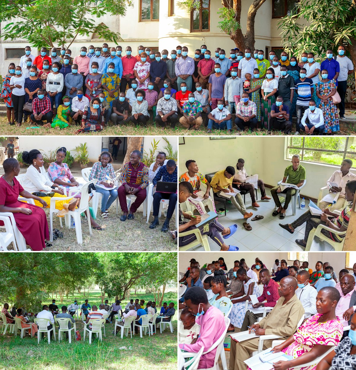 Shown here are two gatherings held in Tanzania