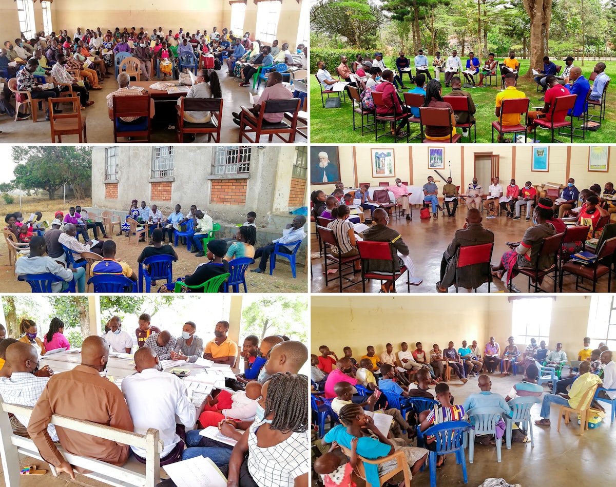 Pictured here are different gatherings in Uganda.