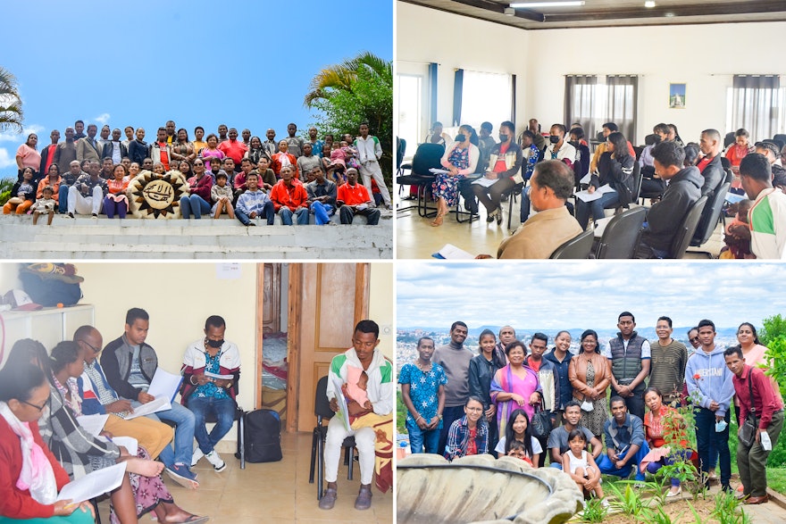 Seen here is a gathering in northern Madagascar with representatives of Bahá’í institutions in that region.