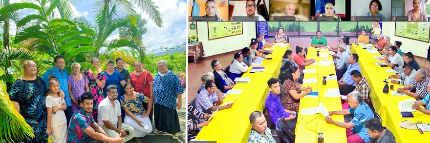 Participants à un rassemblement national aux Samoa.