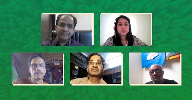 Voici quelques-uns des participants à un webinaire organisé par la Chaire bahá’íe d’études sur le développement de l’université Devi Ahilya, à Indore, qui a réuni des universitaires et des économistes pour étudier tous les aspects de la nature de la transformation nécessaire dans les systèmes de la société et dans la compréhension collective afin d’amener l’humanité à un meilleur équilibre avec le monde naturel.