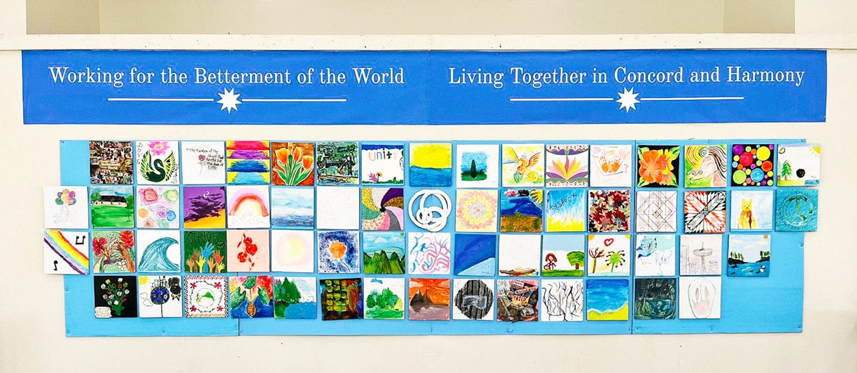 Pictured here is a collage of artistic expressions of different spiritual concepts made by participants at a conference in Hawaii.