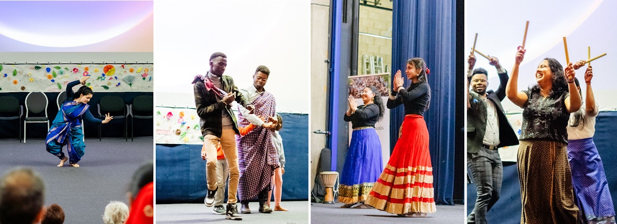 At this conference in Belgium, participants perform ancestral dances as a tribute to unity in diversity.