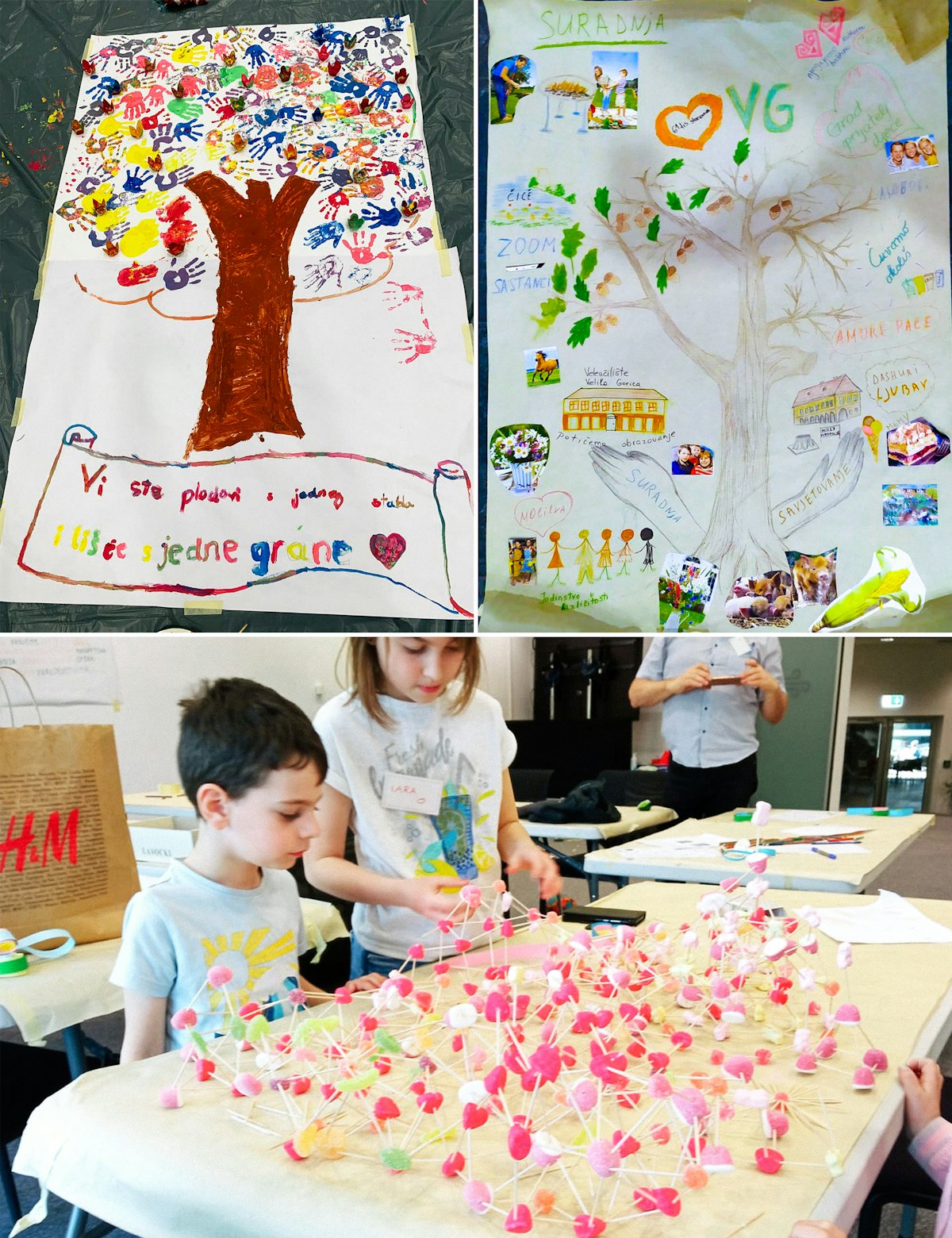Children at this conference in Croatia created various pieces of art on the theme of the betterment of society.