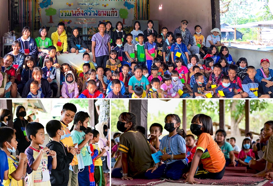 Pictured here is a gathering held in Yang Kaew, Thailand, which was attended by the village head. The gathering featured a workshop for children and youth on social action initiatives of the Baháʼí community, including agricultural projects.