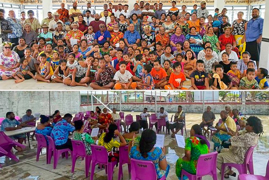 در این تصویر شرکت‌کنندگان در اولین کنفرانس در تووالو در پایتخت فونافوتی را مشاهده می‌کنید. جوانان در این گردهمایی سه روزه که در آن حدود ۲۰۰ نفر شرکت کردند نقشی اساسی داشتند.