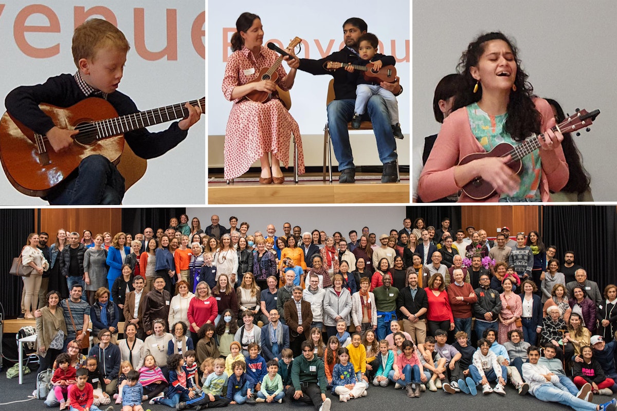 Participants à une conférence à Genève, en Suisse. La musique était une élément important de ce rassemblement de trois jours, qui a réuni quelque 250 personnes.