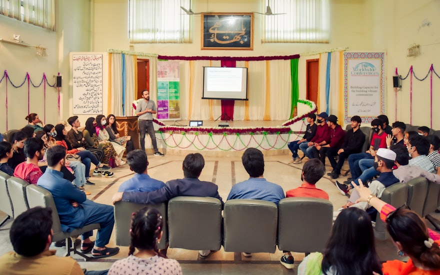 Youth at a gathering held in Islamabad, Pakistan.