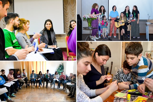 تلاش‌های بهائیان آذربایجان برای ترویج اجتماعی صلح‌آمیز طیفی از فعالیت‌ها، از اقدامات جامعه‌سازی در سطح مردمی که ظرفیت خدمت به جامعه را پرورش می‌دهد تا مشارکت در گفتمان‌های رایج اجتماع را در برمی‌گیرد.