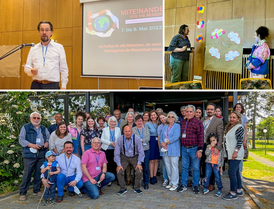 Seen here is a gathering in Egelsbach, Germany. Top-left: Mayor Tobias Wilbrand.