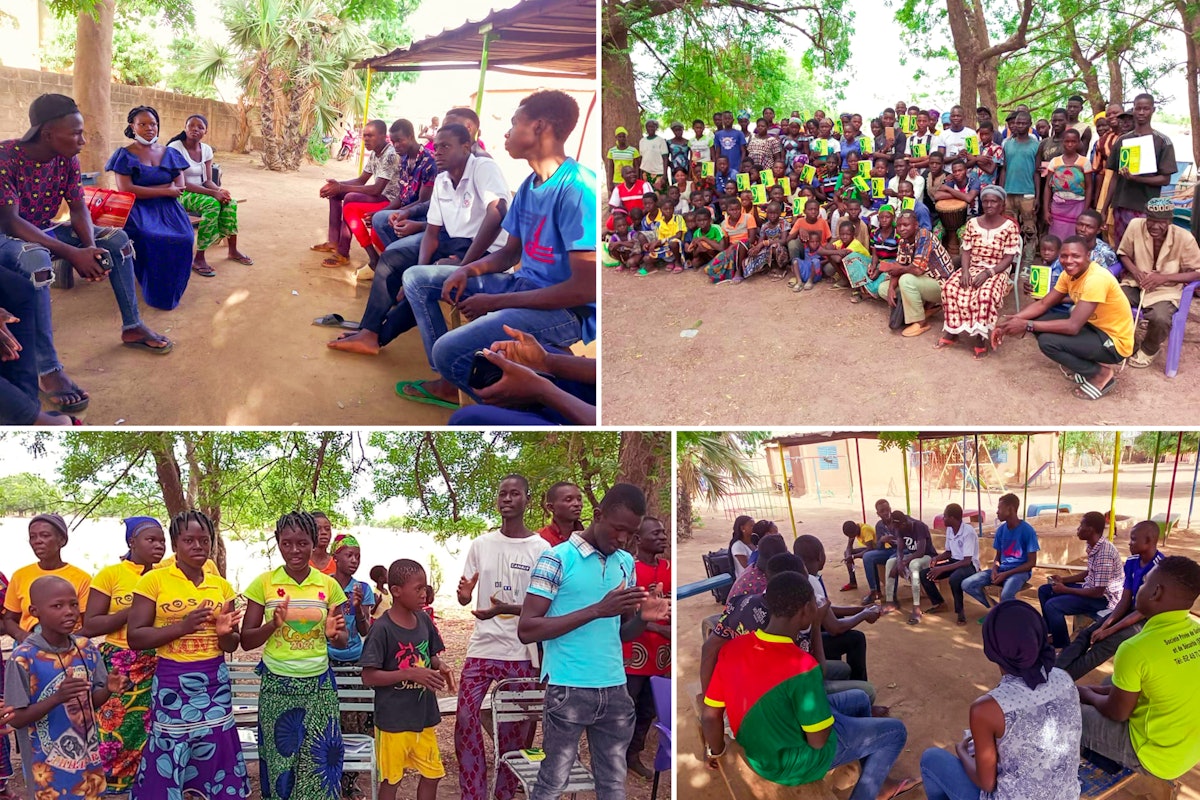 Seen here are gatherings held throughout Burkina Faso in Samandin, Tiebo, and Kasso.