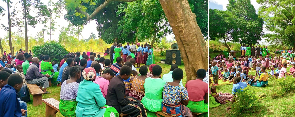 Pictured here is a gathering in Malawi.