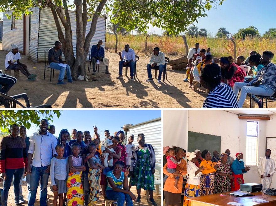 Pictured here are children, youth, and adults gathered in Rundu, Namibia.