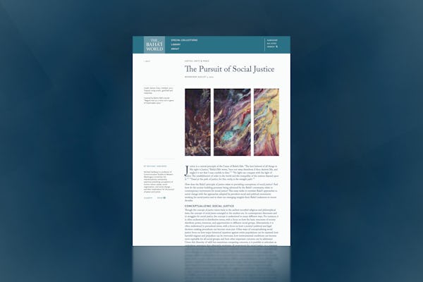 Publication The Bahá’í World : un nouvel article examine la poursuite de la justice sociale