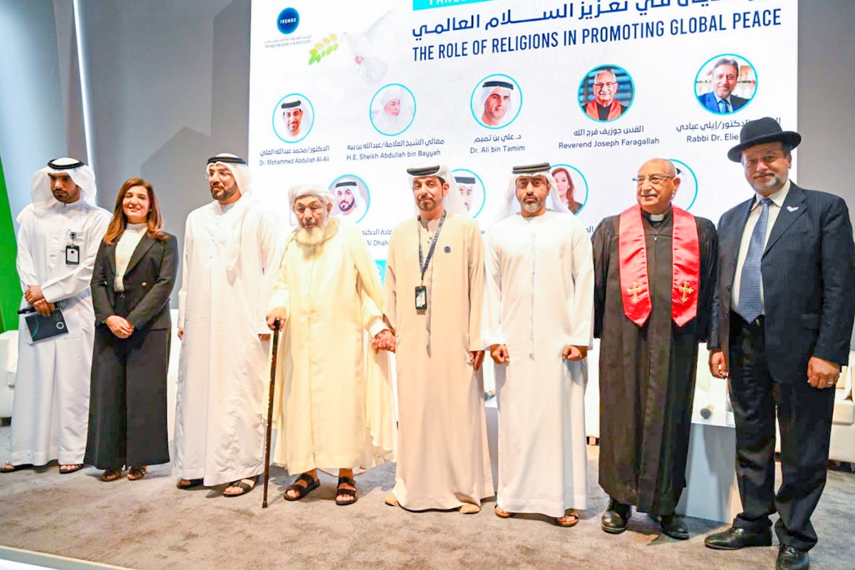 In a panel discussion at the 2022 Abu Dhabi International Book Fair, Roeia Thabet (second from left), stated that “religion must nurture in people a strong desire to act for the wellbeing of humanity.”