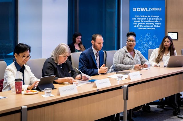 Attendees at an event hosted by the BIC exploring reforms that can be made to the UN in light of the principle of the equality of women and men.